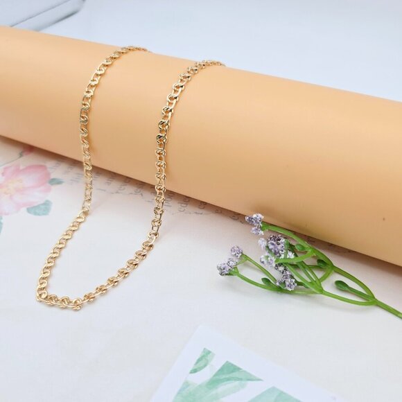 Bold Rose Gold Link Chain Necklace in High Quality Brass - 50cm, XPNL0066 - Picture 4 of 12
